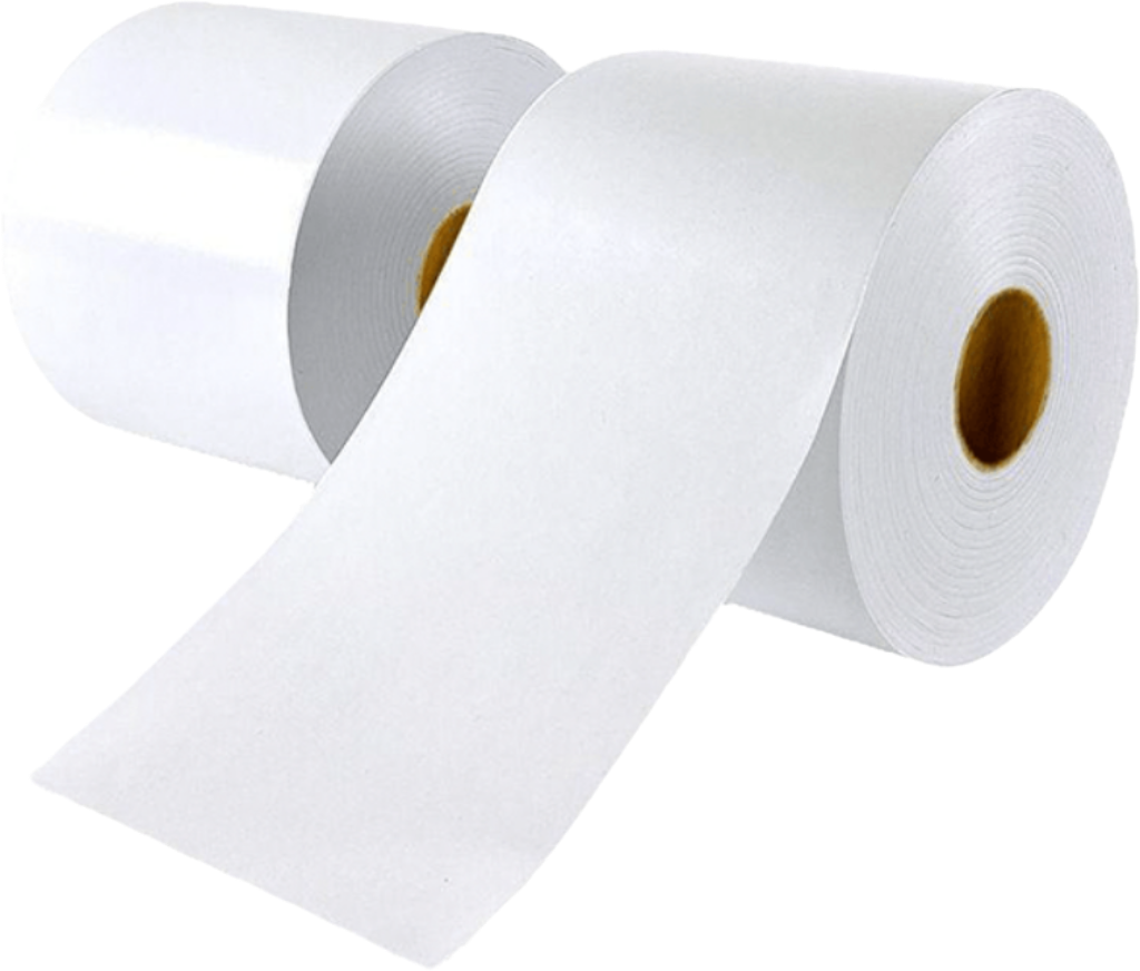 White linerless label rolls
